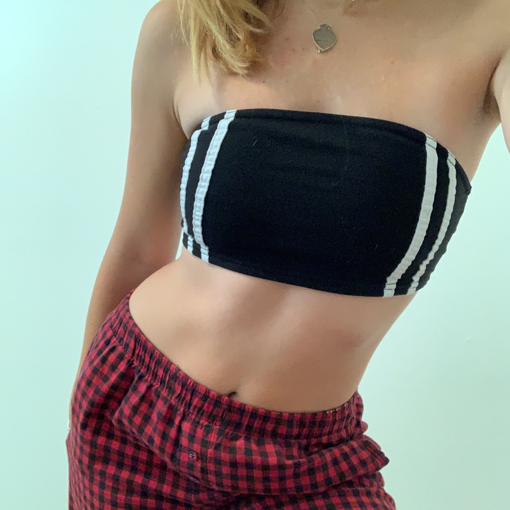 Nasty gal black and white Bandeau Top